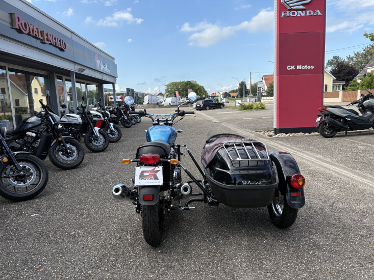ROYAL ENFIELD INTERCEPTOR SIDE-CAR COLORIS VENTURA BLUE - HAGUENAU