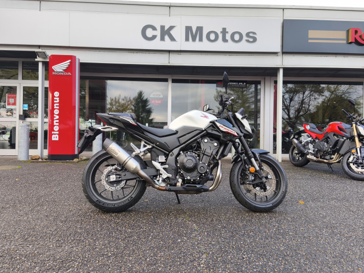 HONDA CB 500 HORNET ABS COLORIS BLANC / NOIR - HAGUENAU